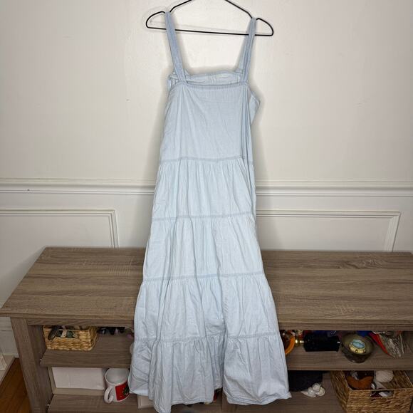 Pomander Place Tuckernuck Lola Chambray Tiered Midi Dress Size Medium - Picture 6 of 9